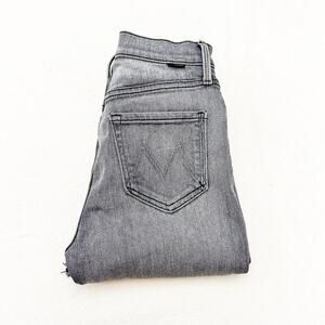 Mother The Pixie Dazzler Ankle Fray Digging Up Dirt Charcoal Denim Jeans Size 25